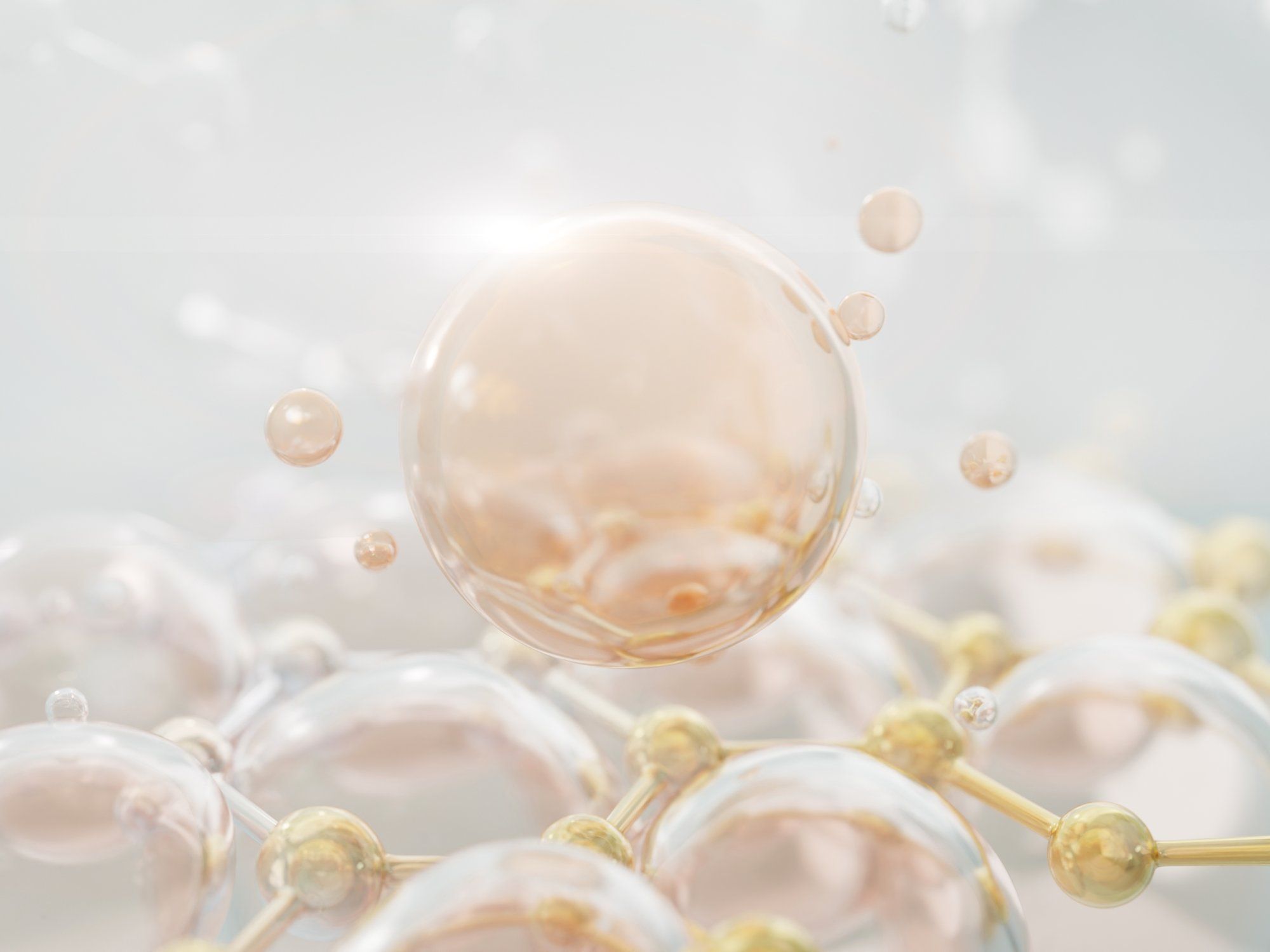 Soft peach bubbles