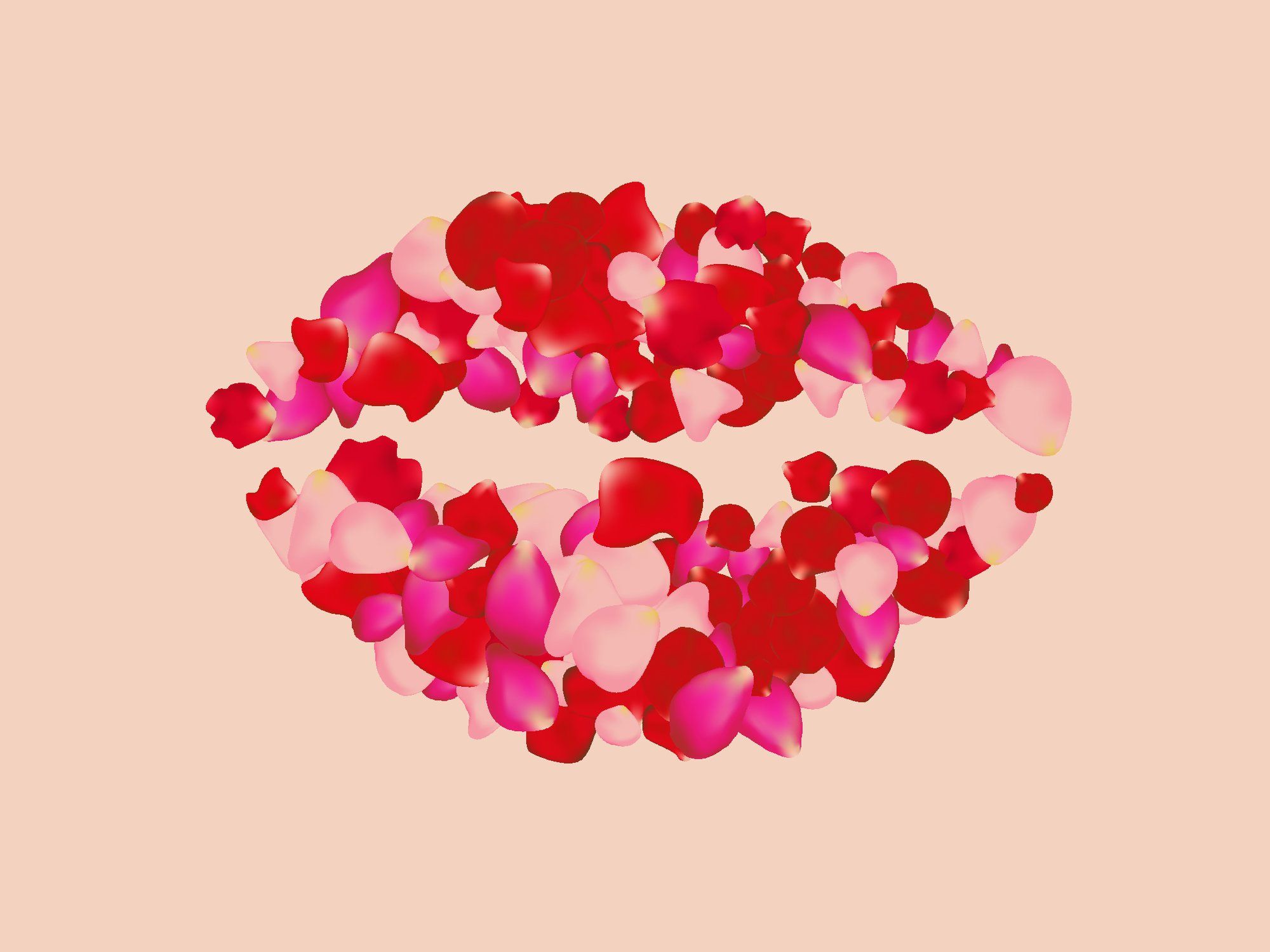 Lips made of rose petals